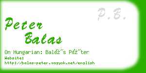 peter balas business card